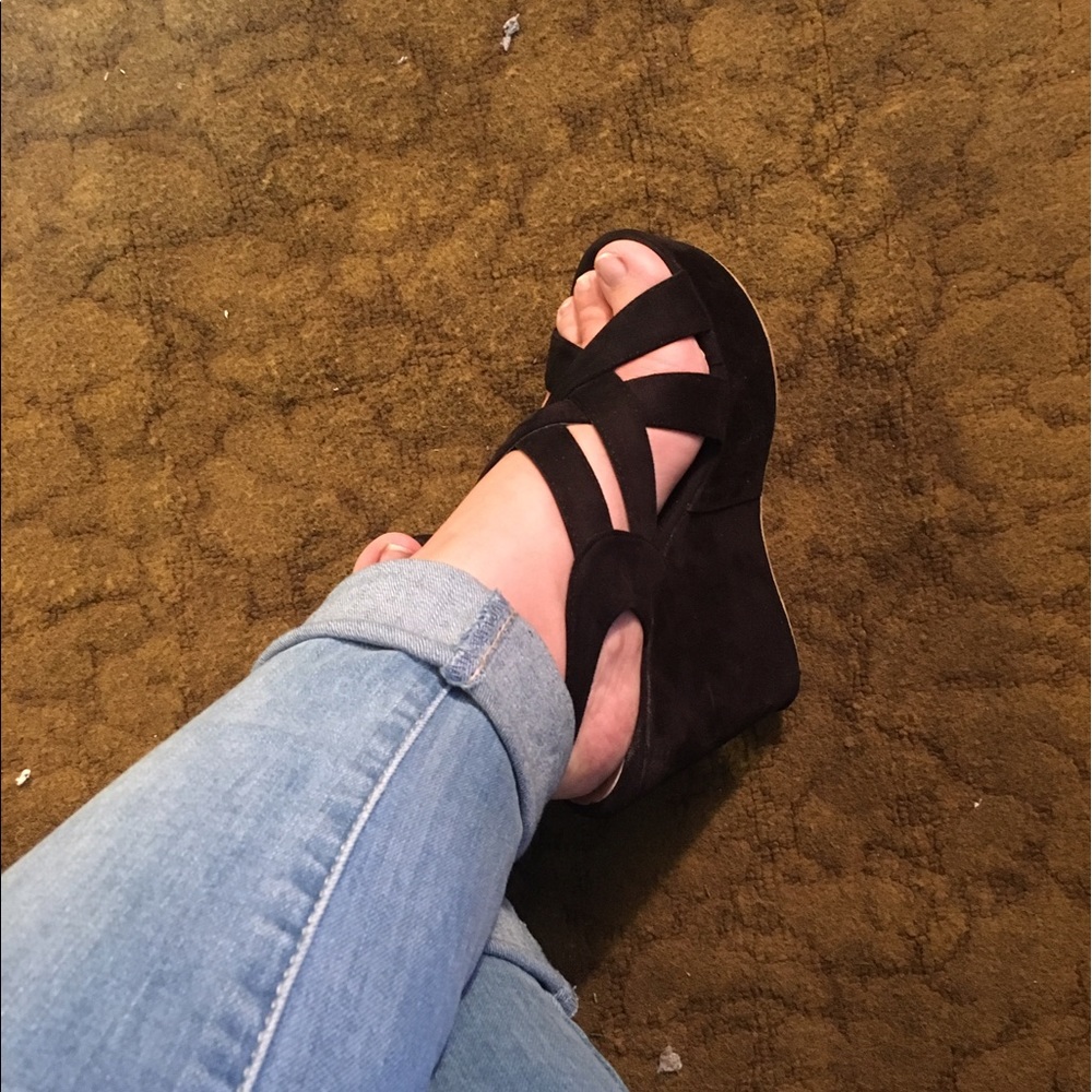 Suede wedge