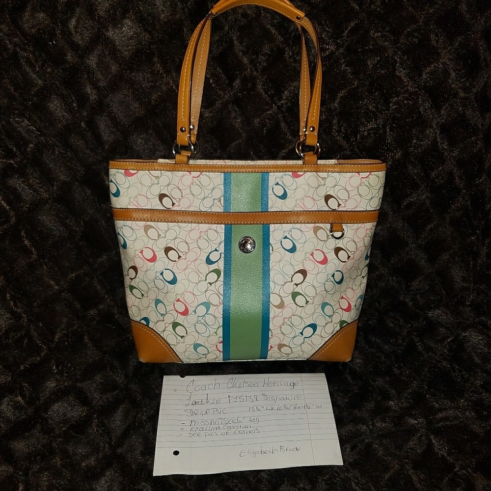 coach Chelsea heritage green stripe F15139