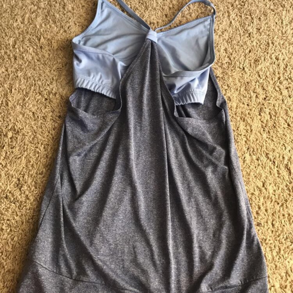 Champion layered blue tank top with sports bra
