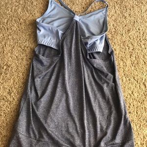Champion layered blue tank top with sports bra