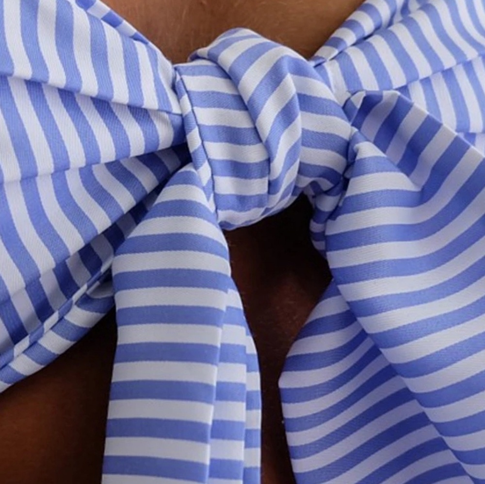 Striped Bow Crop Top - Picture 4 of 7