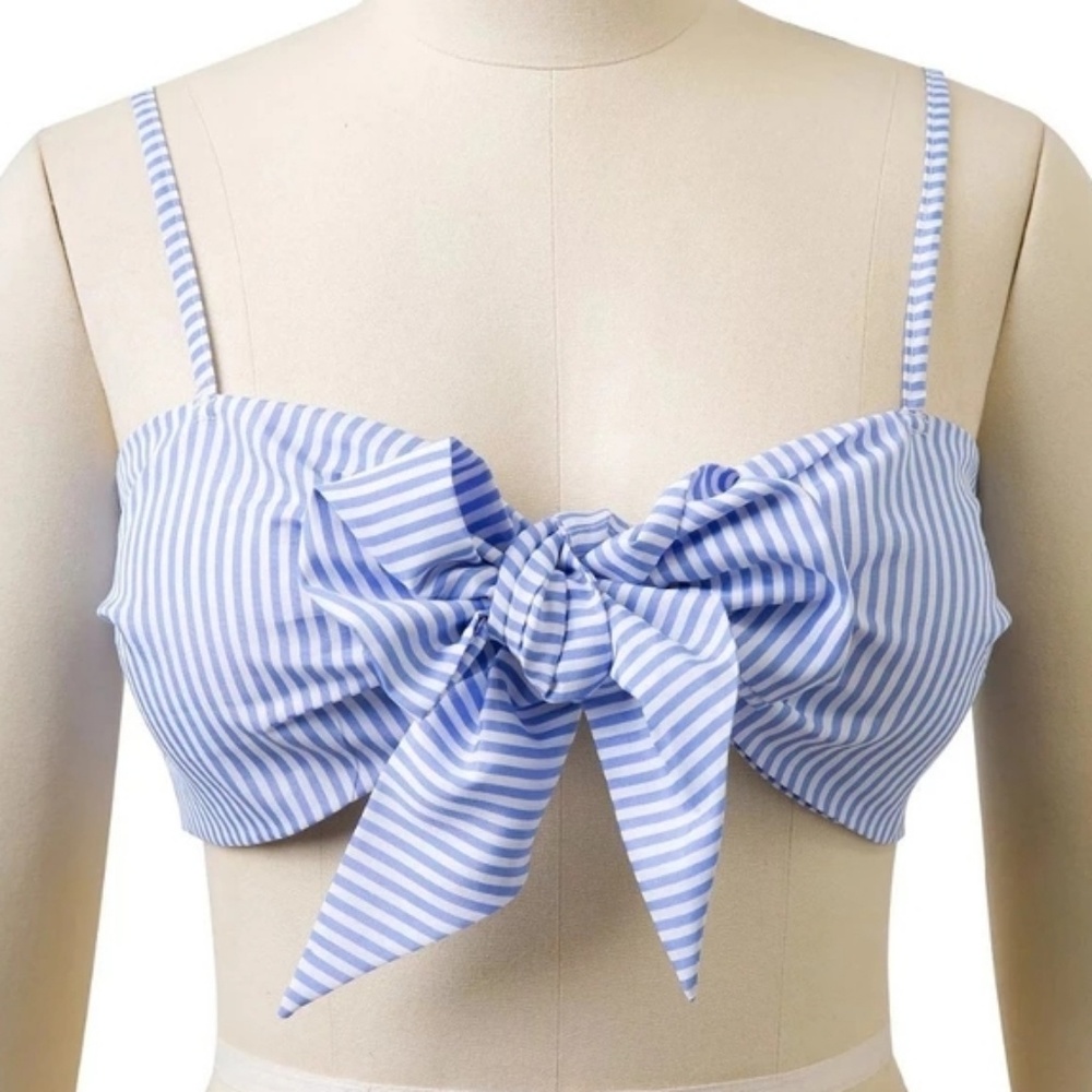 Striped Bow Crop Top - Picture 5 of 7