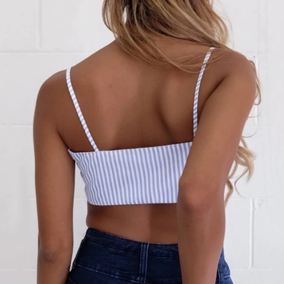 Striped Bow Crop Top - Picture 3 of 7