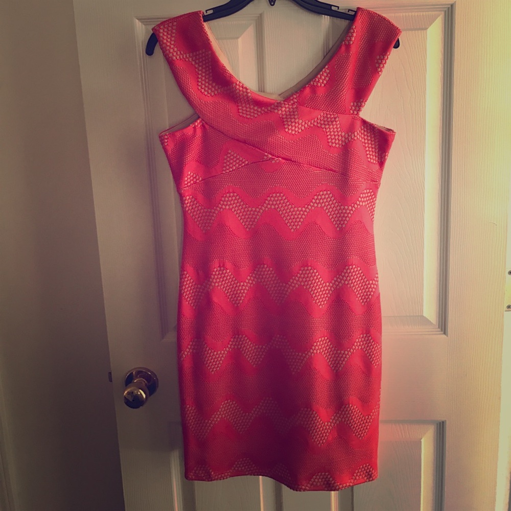 Coral and Nude Dress