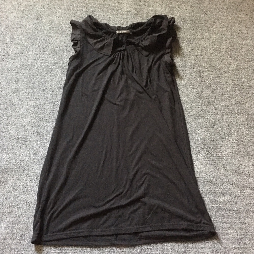 Isabella Rodriguez mini LBD with ruffled neckline