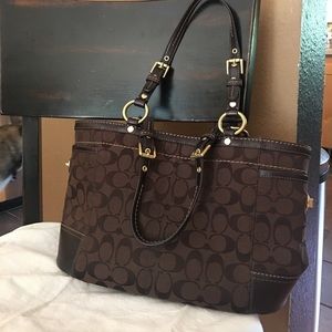 Signature brown Coach purse