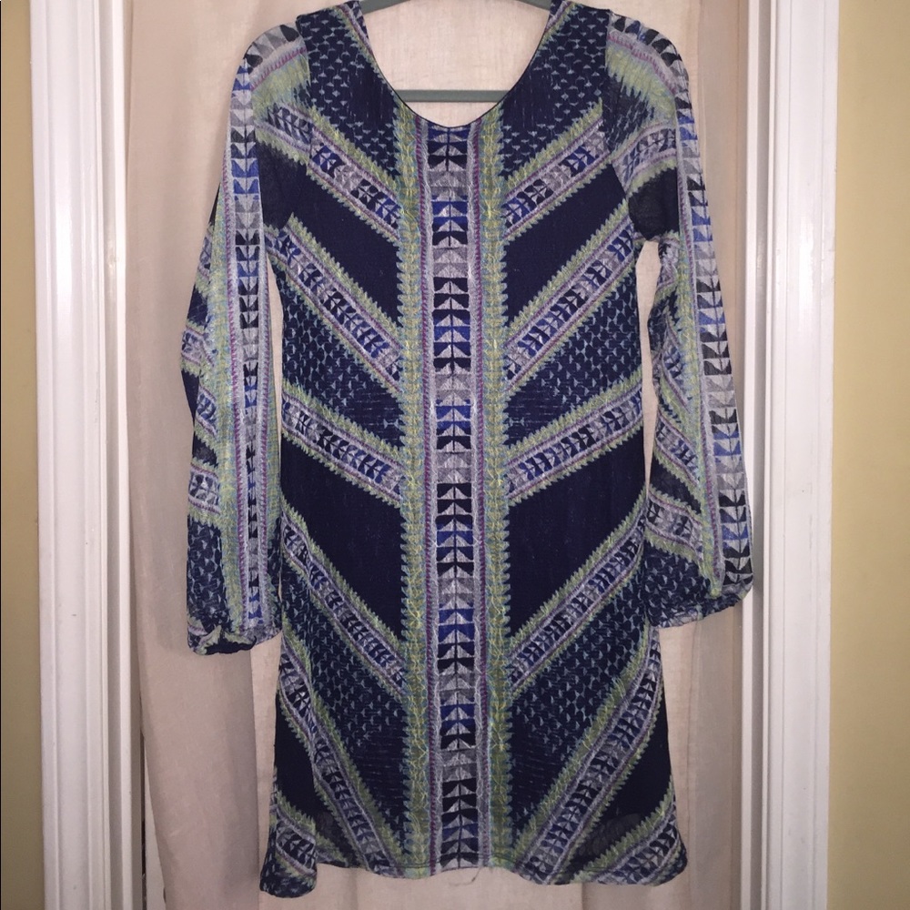 🎉SALE🎉Boho printed mesh mini dress