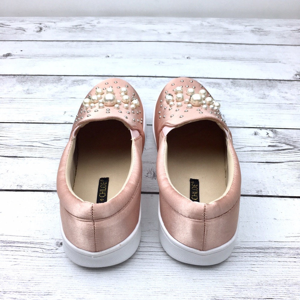 Decor Sneaker Dusty Rose Satin Embellished slides - Picture 8 of 8