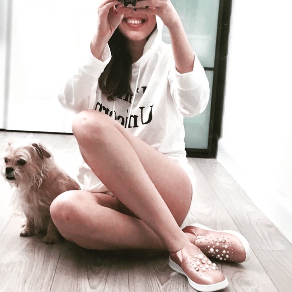 Decor Sneaker Dusty Rose Satin Embellished slides - Picture 2 of 8