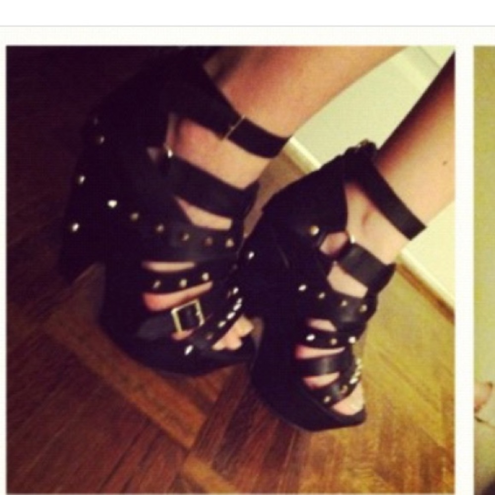 Rocker gold stud platform shoes