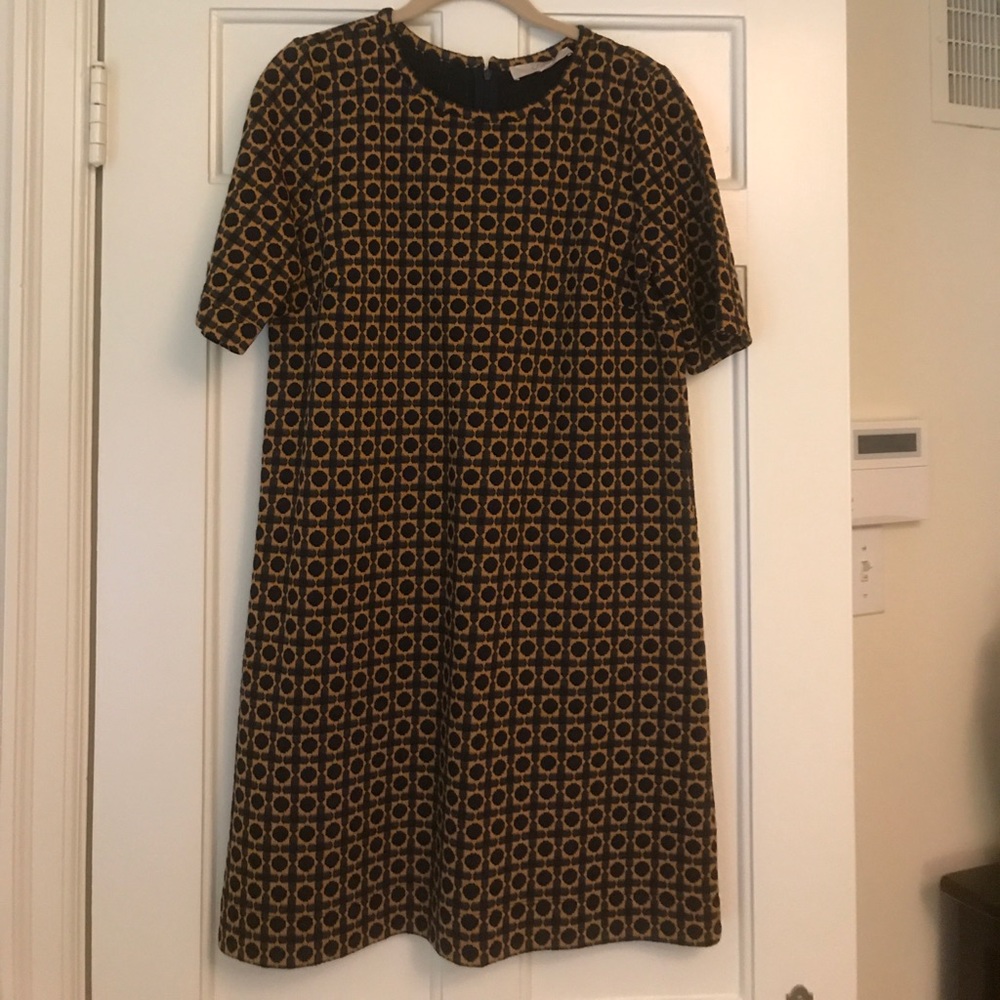 Gold and Navy patterned Loft Dress