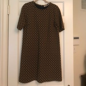 Gold and Navy patterned Loft Dress