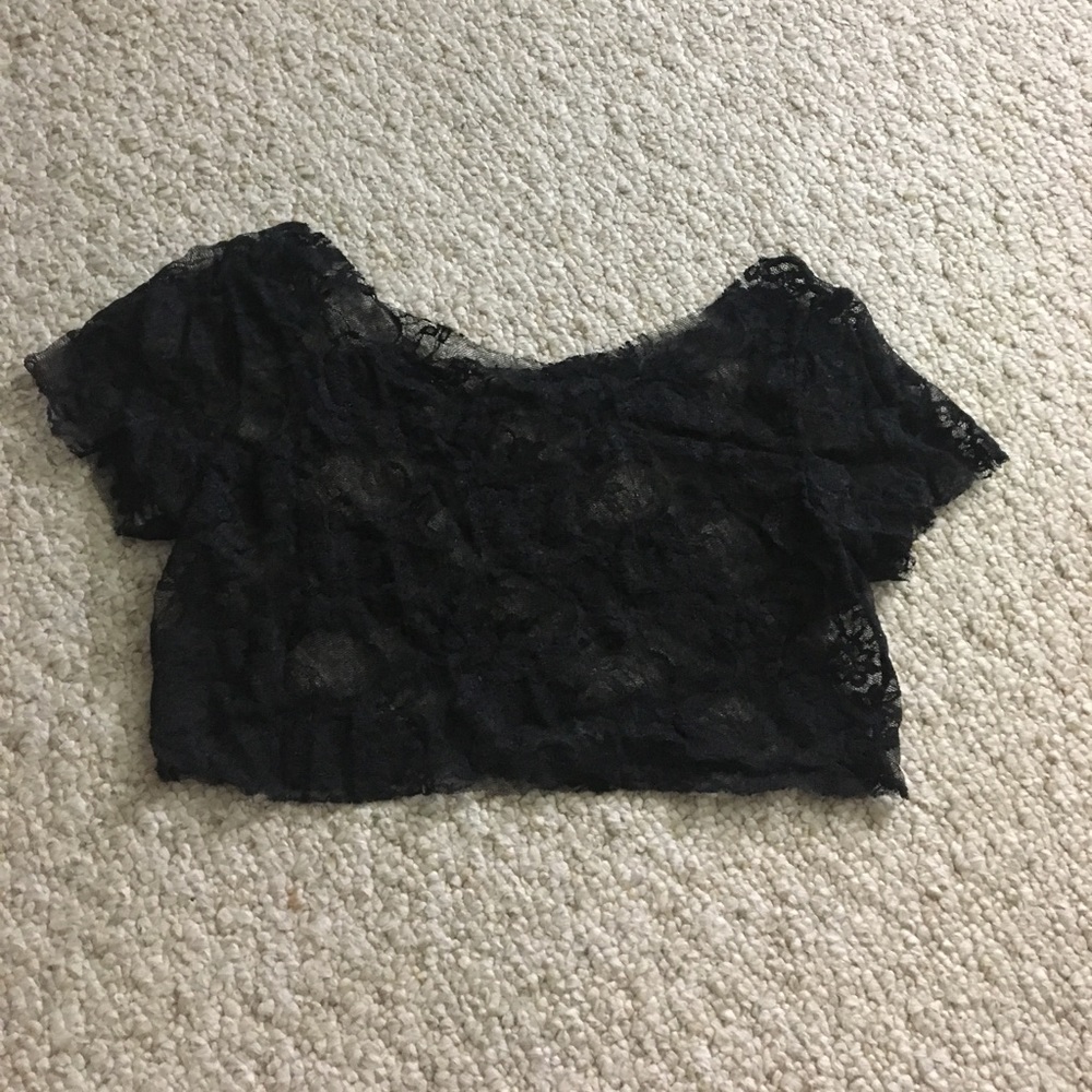 All Lace Black Crop Top