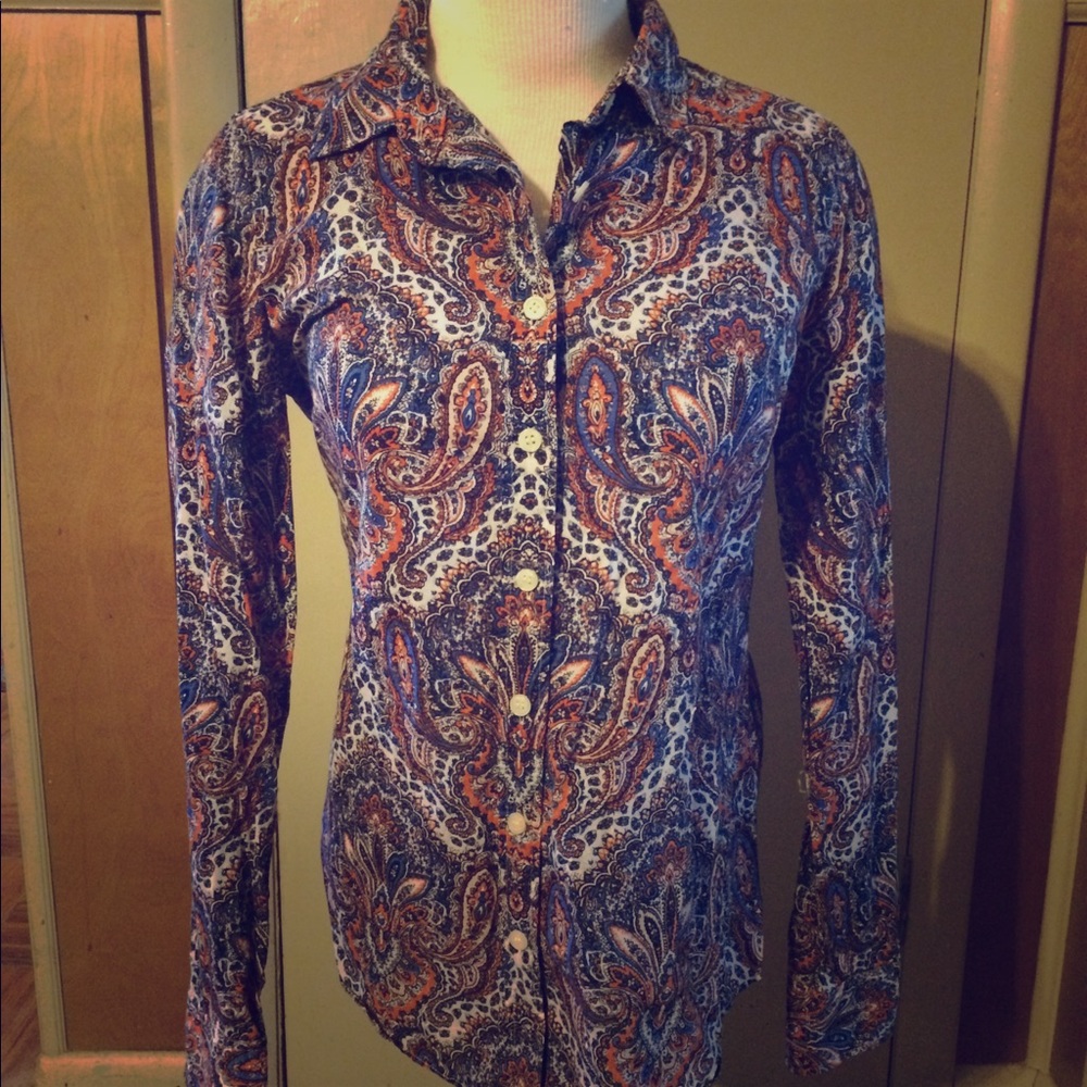 J. Crew Paisley Button Down