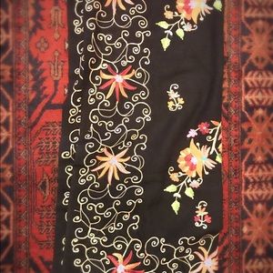 Multi colored hand threaded scarf/shawl