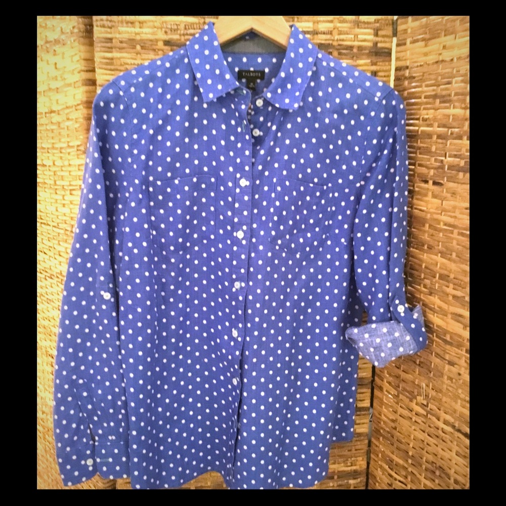 Linen polka- dot shirt
