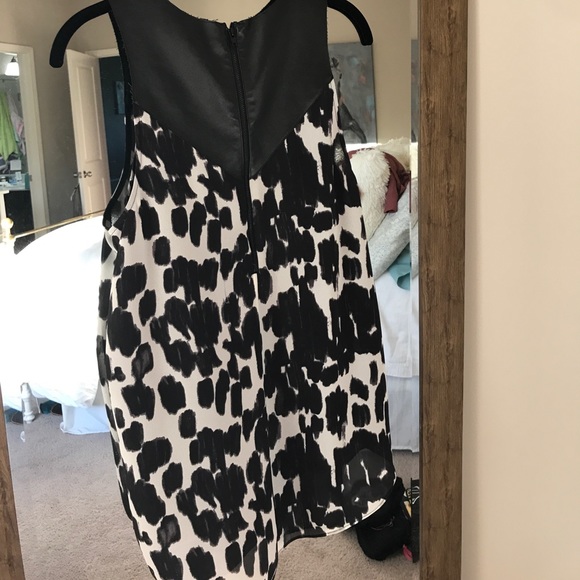 Leather and Chiffon Top - Picture 3 of 6