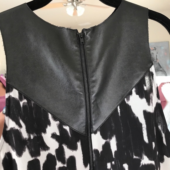 Leather and Chiffon Top - Picture 4 of 6