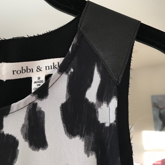 Leather and Chiffon Top - Picture 6 of 6