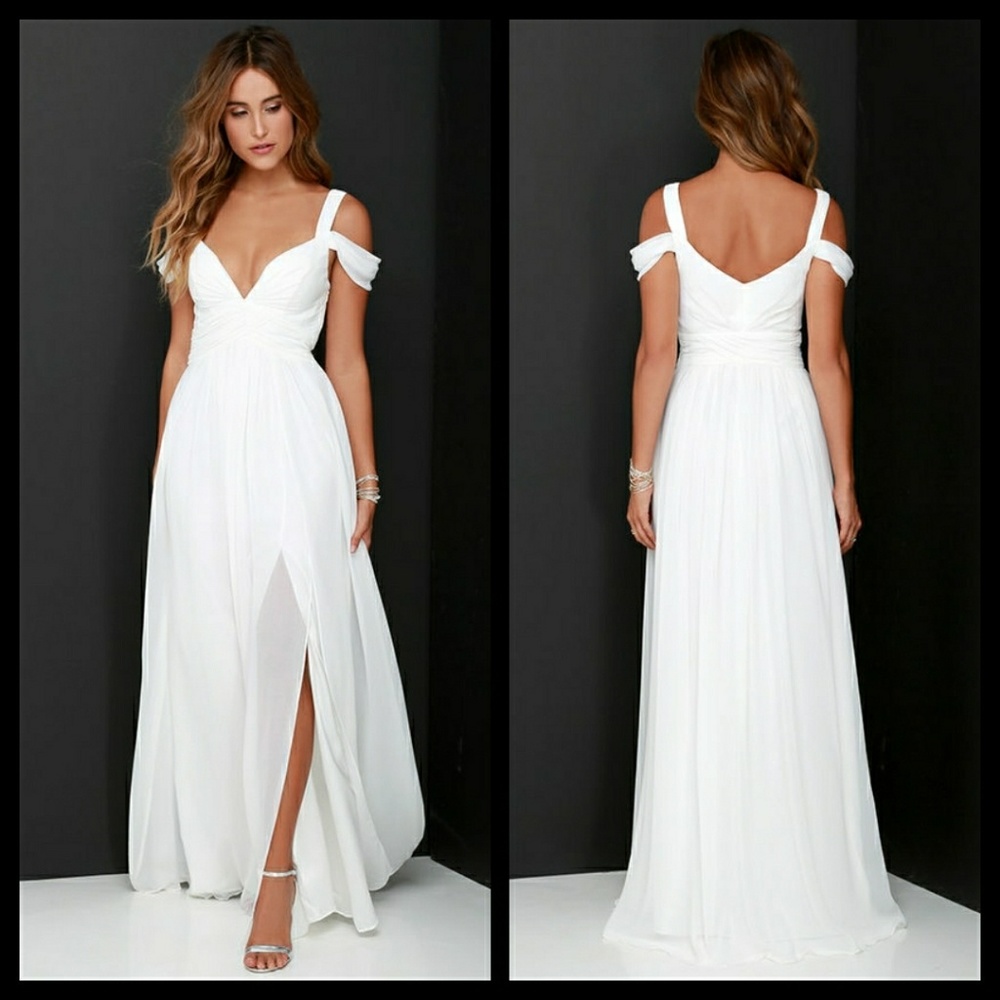 NWOT Bariano Ocean of Elegance Ivory Maxi Dress