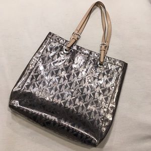 • Michael Kors Metallic Nickel Tote •