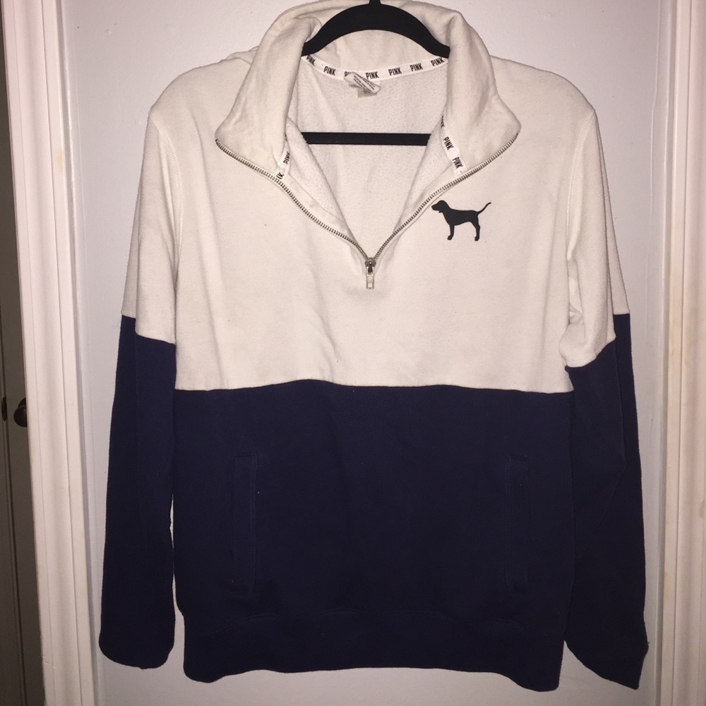 PINK color block sweatshirt