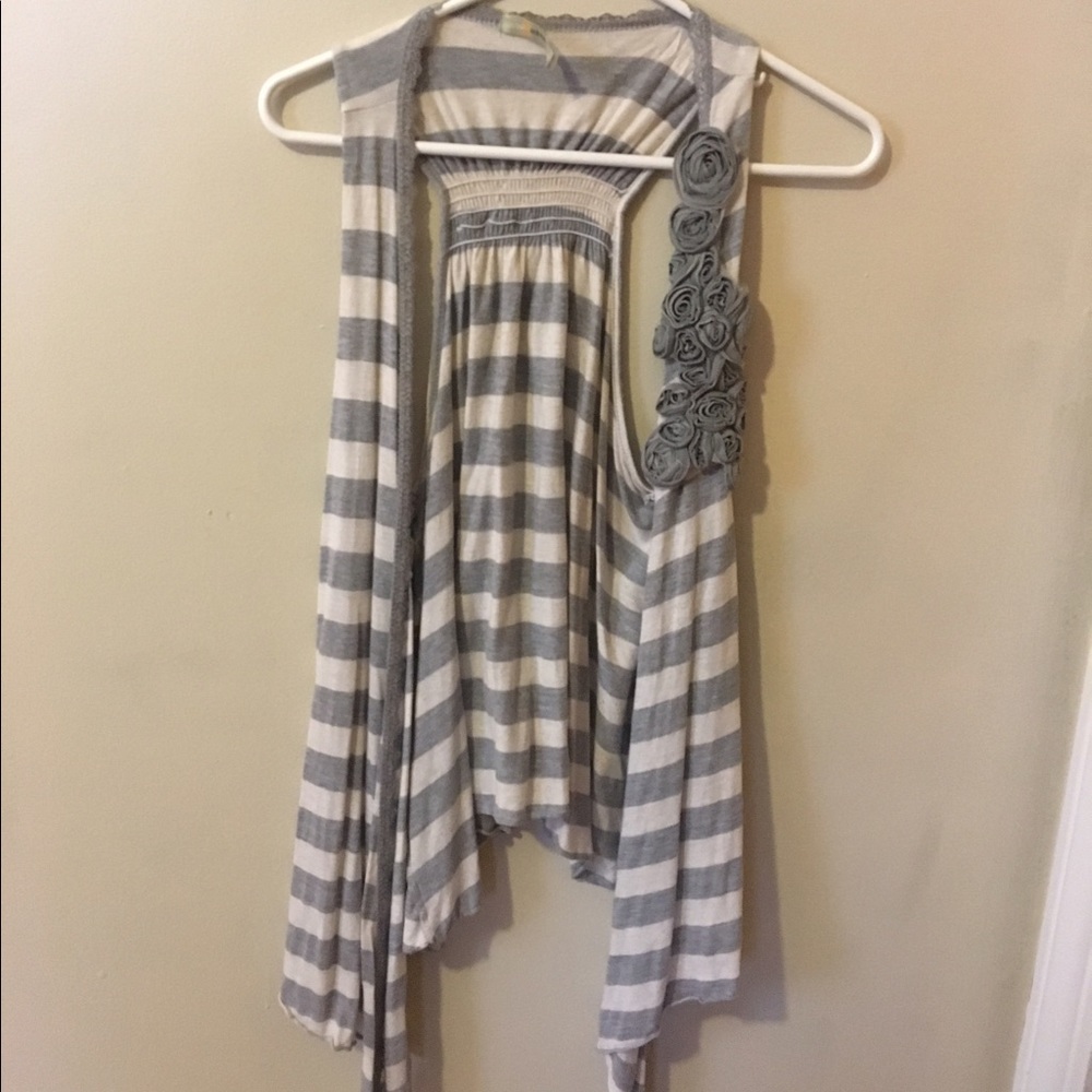 Floral and stripped cardigan