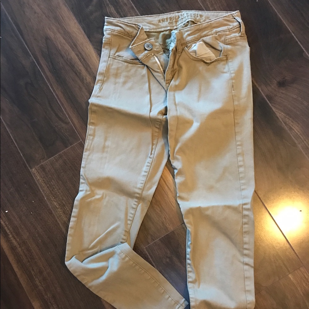 American eagle stretch tan skinny jeans