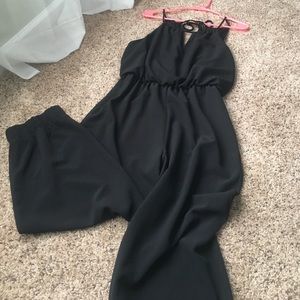 Black Jumpsuit with elastic legs to mid calf