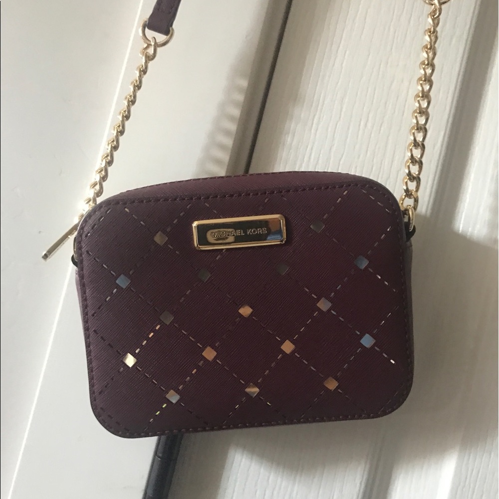 Michael Kors Maroon over the shoulder bag