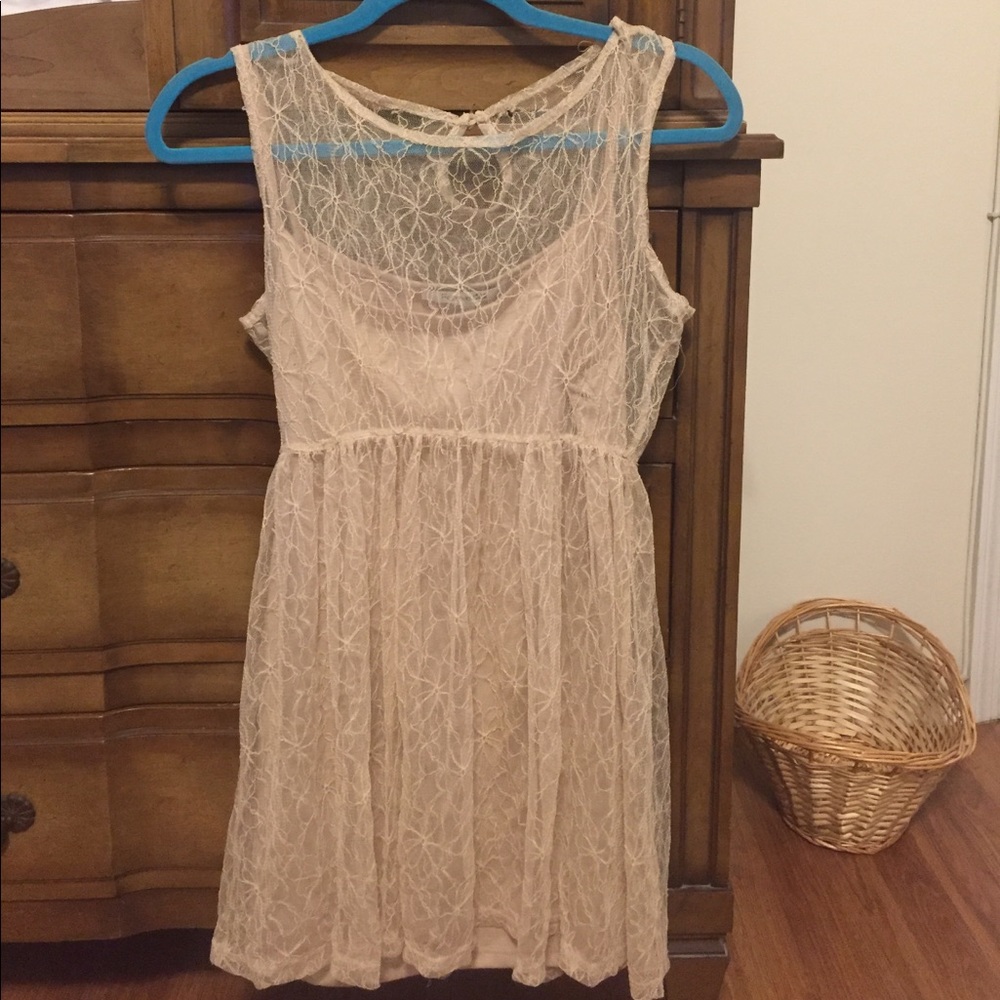 Tan lace dress