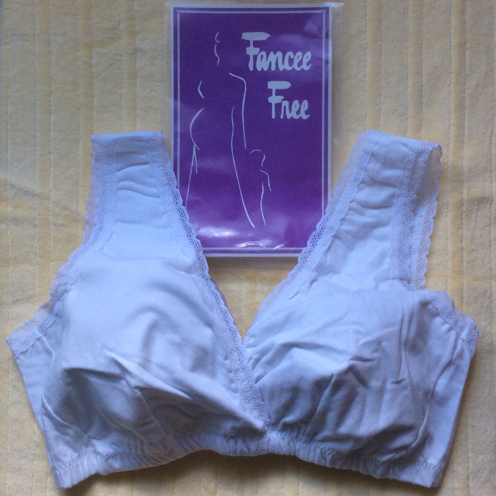 NIP - Fancee Free cotton knit sleep bras - White