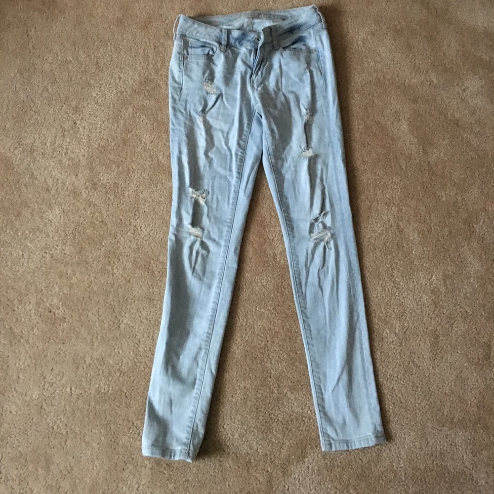 Decree distressed super skinny jeans