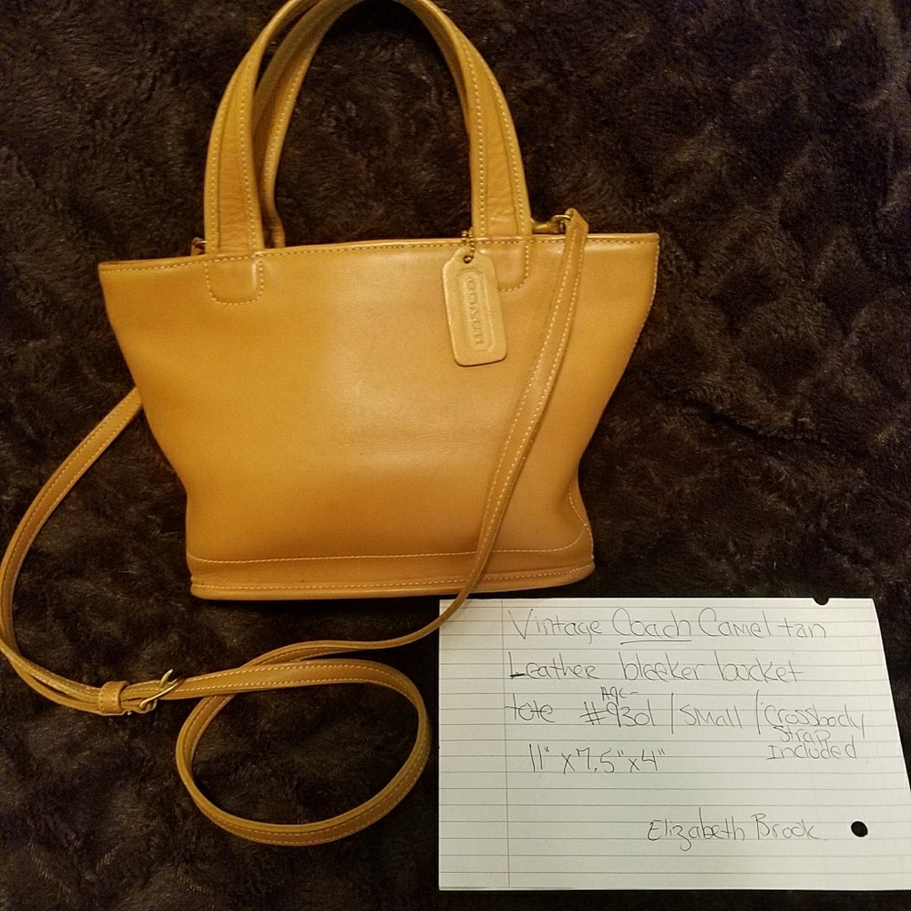 vintage  coach camel bleeker bucket tote #9301