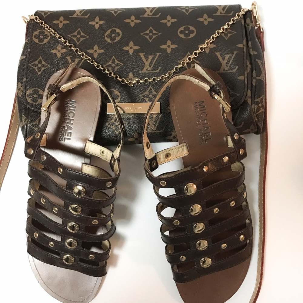 Michael Kors Brown Leather Sandals