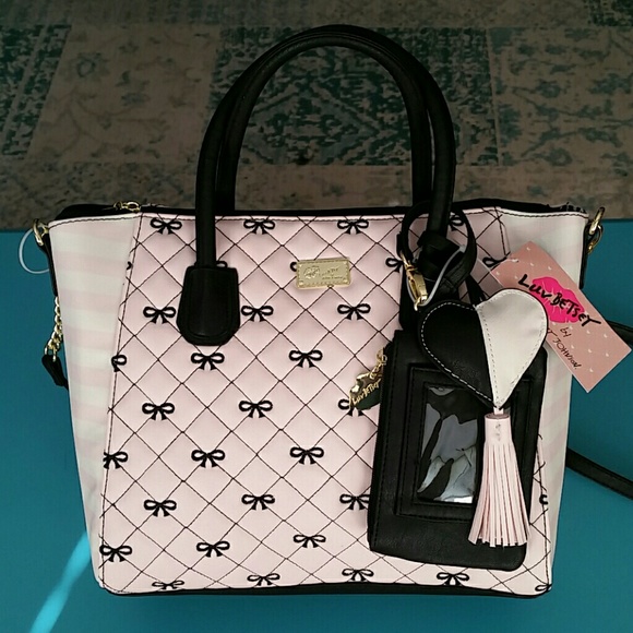 Betsey Johnson Handbags - Betsey Johnson Pink & White Purse & Coin Purse