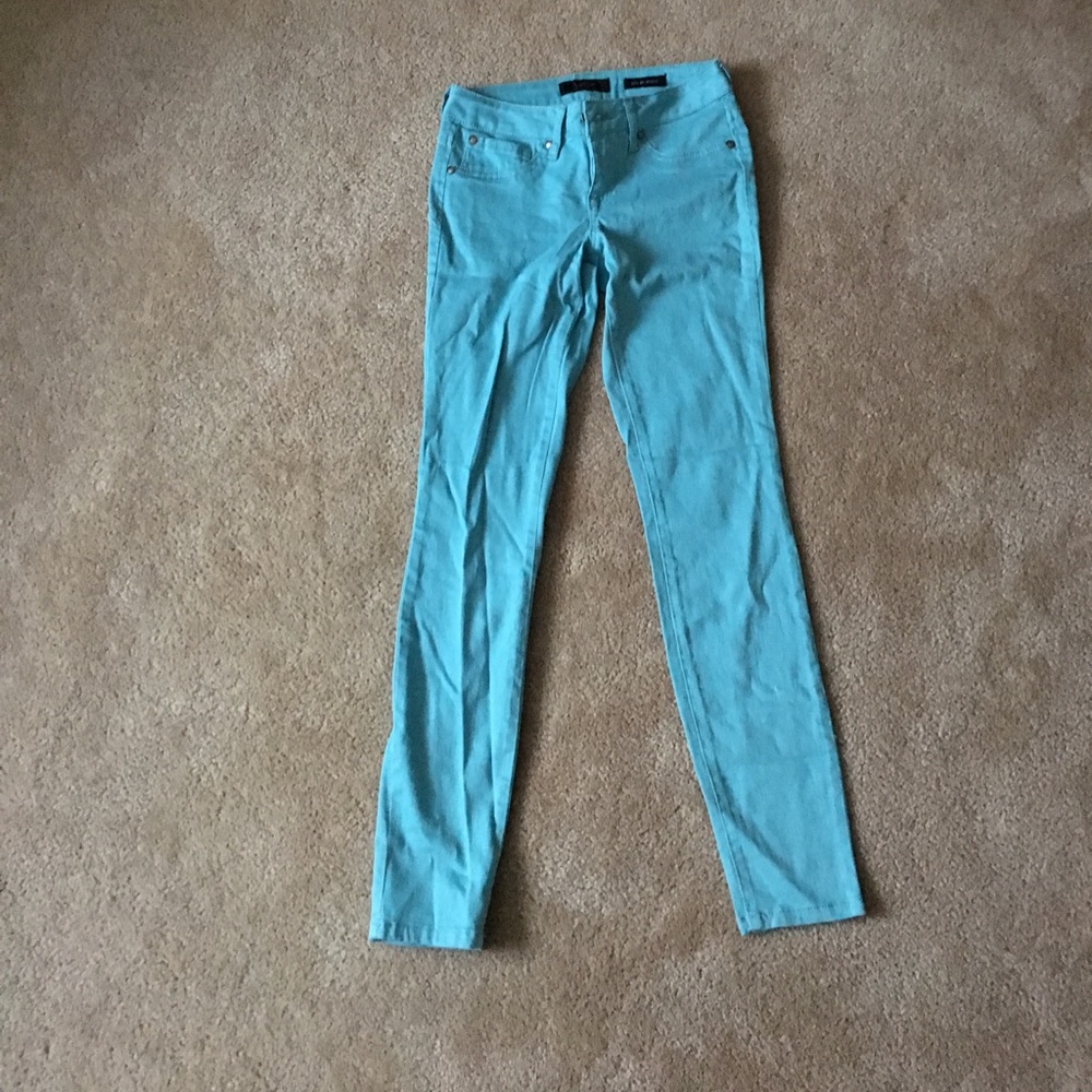 Jessica Simpson kiss me ankle aqua jeggings