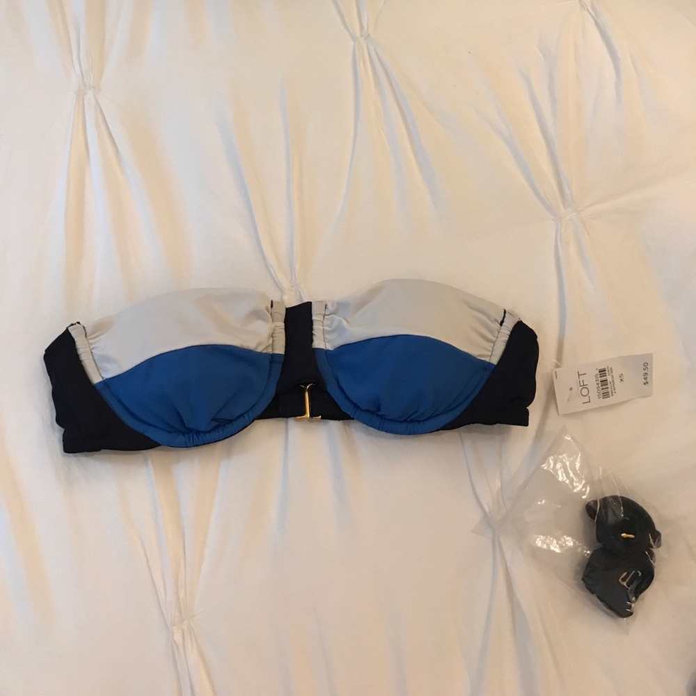 Loft Strapless Bikini Top Color Block