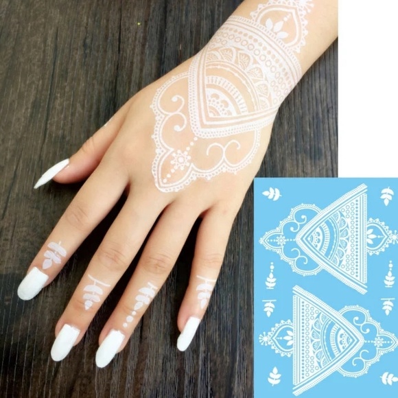 White Henna Temporary Tattoo - Picture 2 of 3