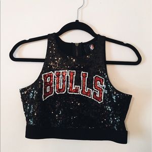 Forever 21 Sequin Bulls Crop Top