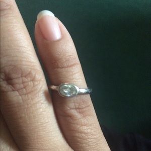 Sterling silver hammered CZ Silpada ring