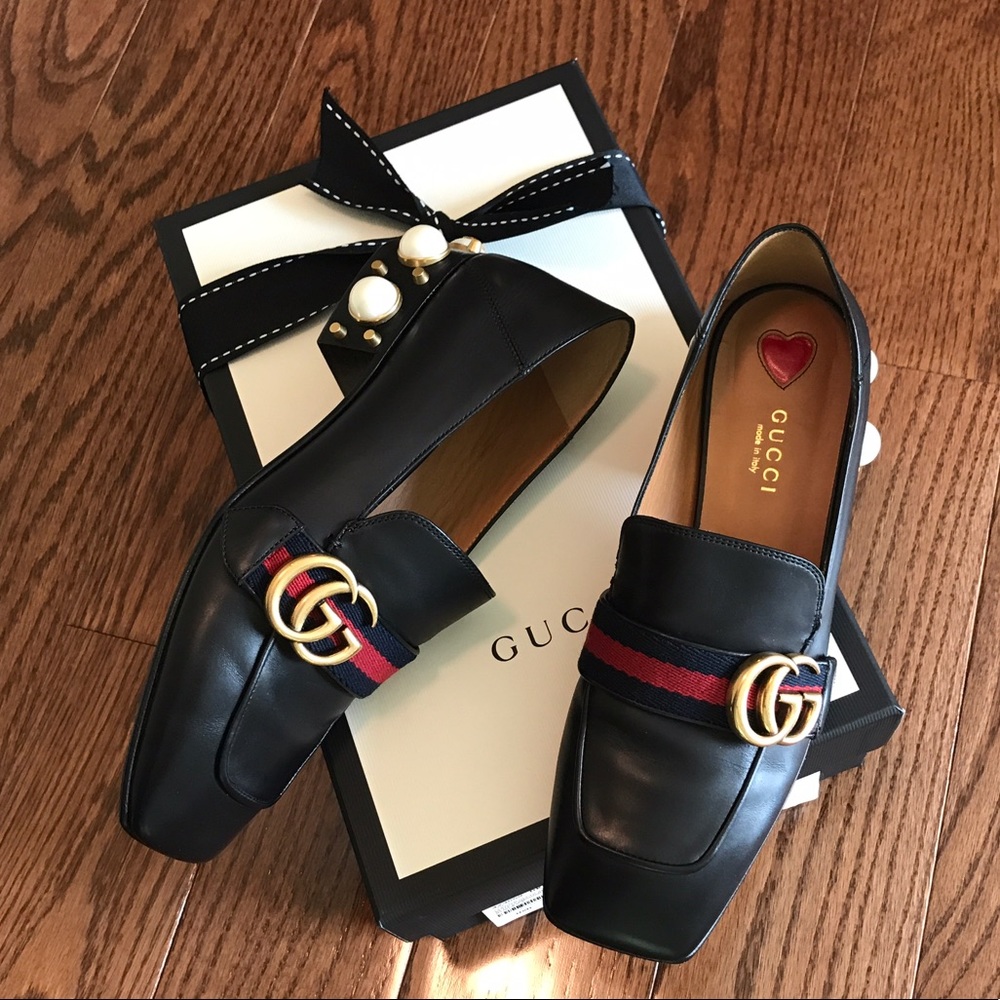 SOLD‼️ Gucci Mid Heel Pearl Loafers 36.5 /7