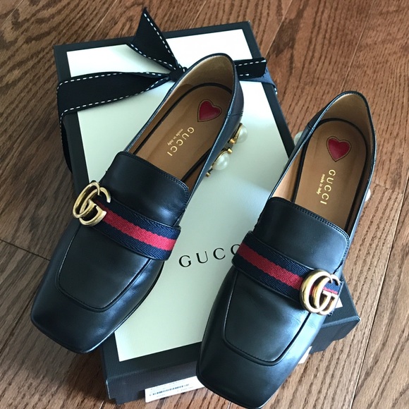 SOLD‼️ Gucci Mid Heel Pearl Loafers 36.5 /7 - Picture 2 of 11