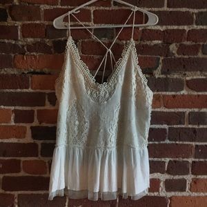 White lace tank top