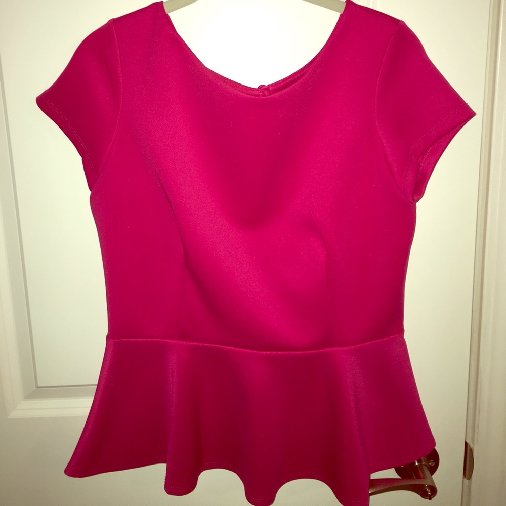 Pink Peplum Dress Shirt
