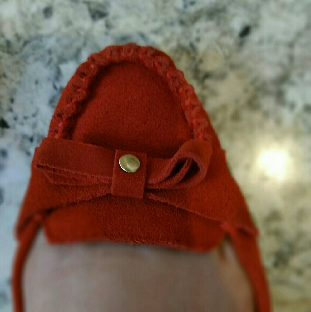 Banana Republic orange suede moccasins loafers