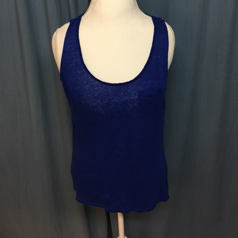 Cynthia Rowley blue burnout tank top