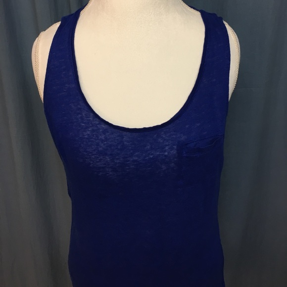 Cynthia Rowley blue burnout tank top - Picture 2 of 3