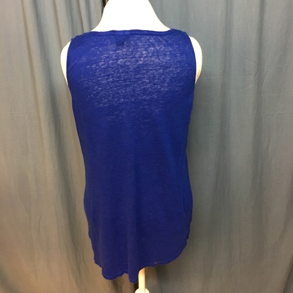 Cynthia Rowley blue burnout tank top - Picture 3 of 3