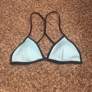 Light Blue Triangle Bikini Top